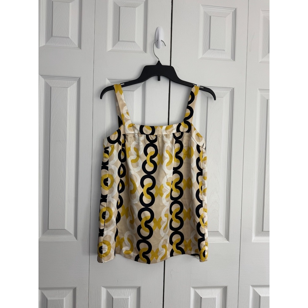 J. Crew Chain-Print Mod Top Women's XS Multicolor Sleeveless Casual 100% Silk